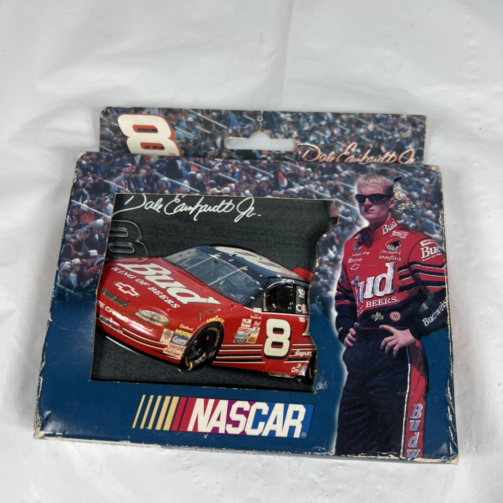 Dale Earnhardt Jr Collector's 3D Tin & 2 Decks of Playing Cards Budweiser NASCAR